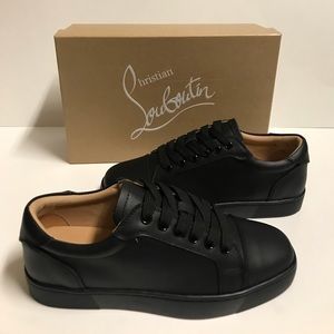 Christian Louboutin Vieira Flat Calf Trainers Black/ Red Women Size 6 BST Multi
